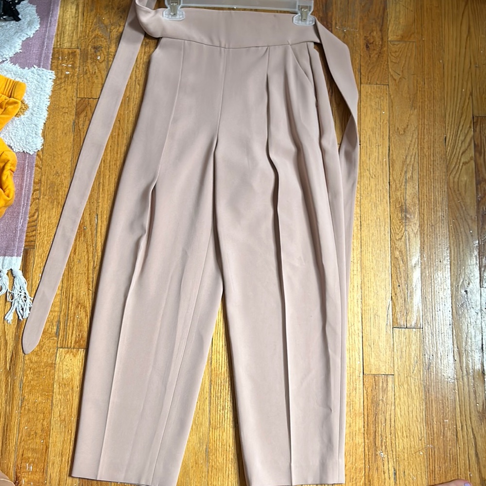 Wilfred nude blush pleated ankle pants 0